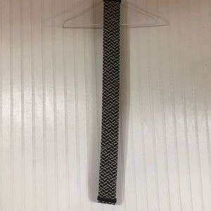 Black and Cream Herringbone Stretch Fashion Belt